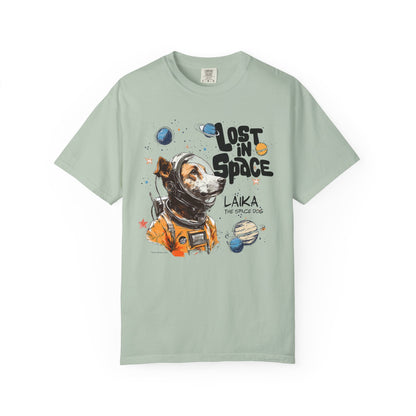 Laika Lost in Space T-shirt - Unisex Garment-Dyed