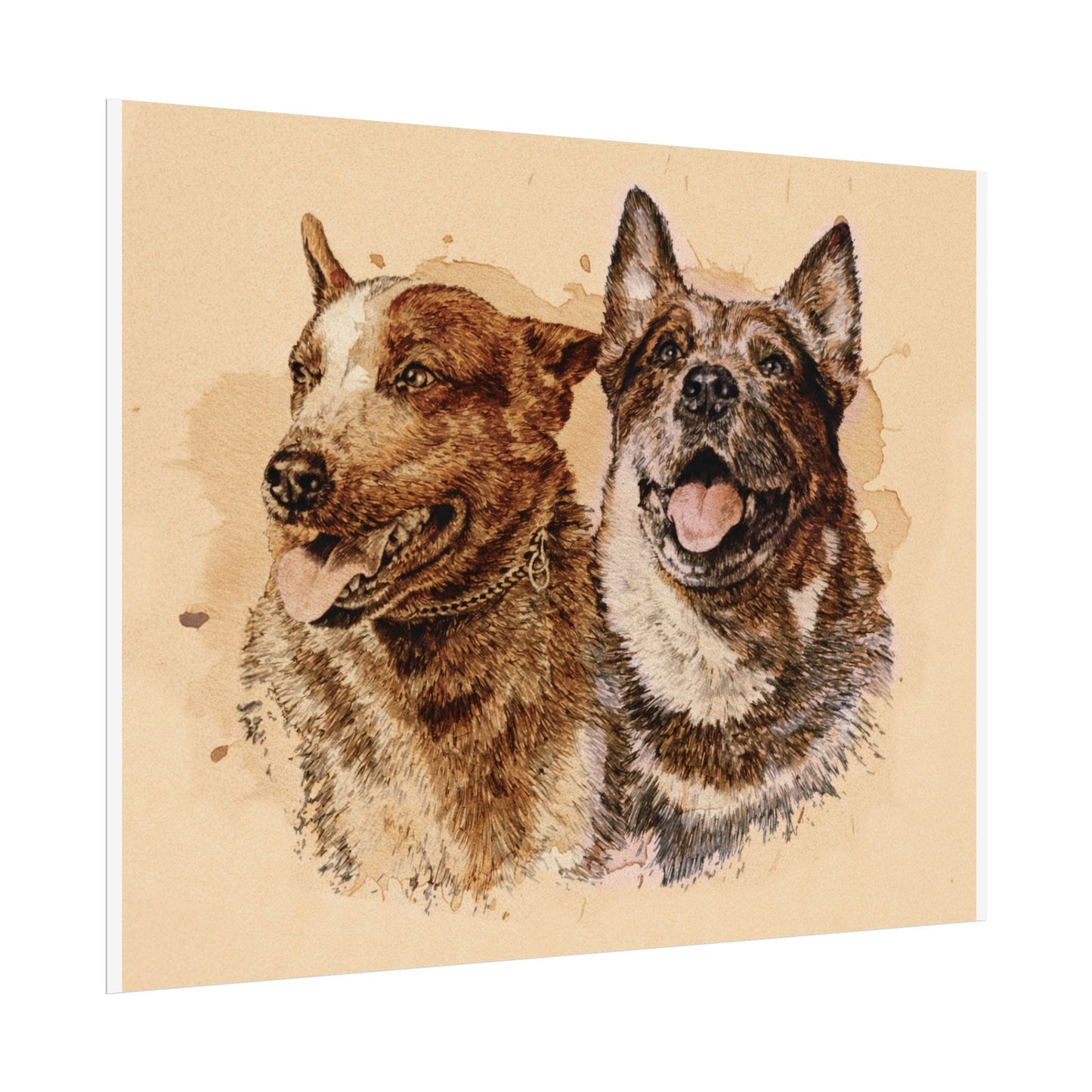 Red & Blue Heeler Cow Dog Print