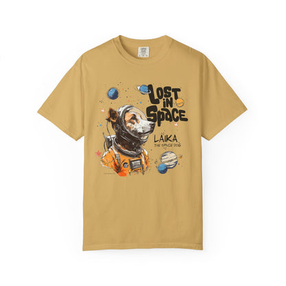 Laika Lost in Space T-shirt - Unisex Garment-Dyed