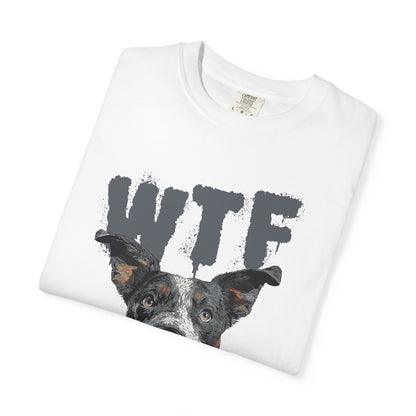 Cowdog Lover Tee with 'WTF, Where's The Food?' Funny Line