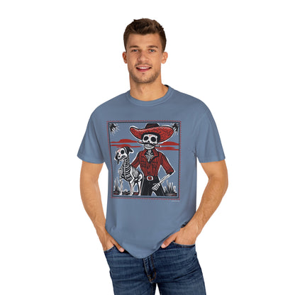 Dia De Los Muertos Skeleton Cowboy and Dog Unisex T-shirt