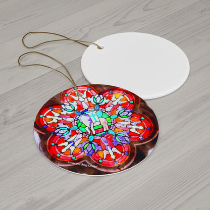 Stained Glass Ceramic Christmas Ornament