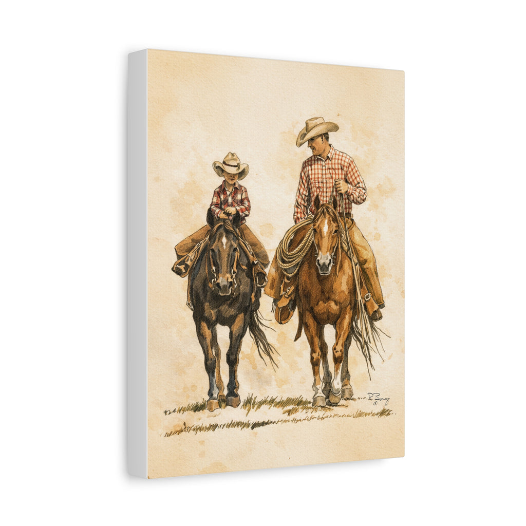 Father and Son Matte Stretched Canvas Print — 1.25" Edge