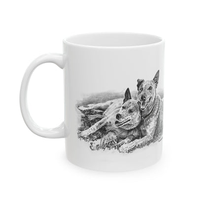 Two Cow Dogs Ceramic Mug 11oz