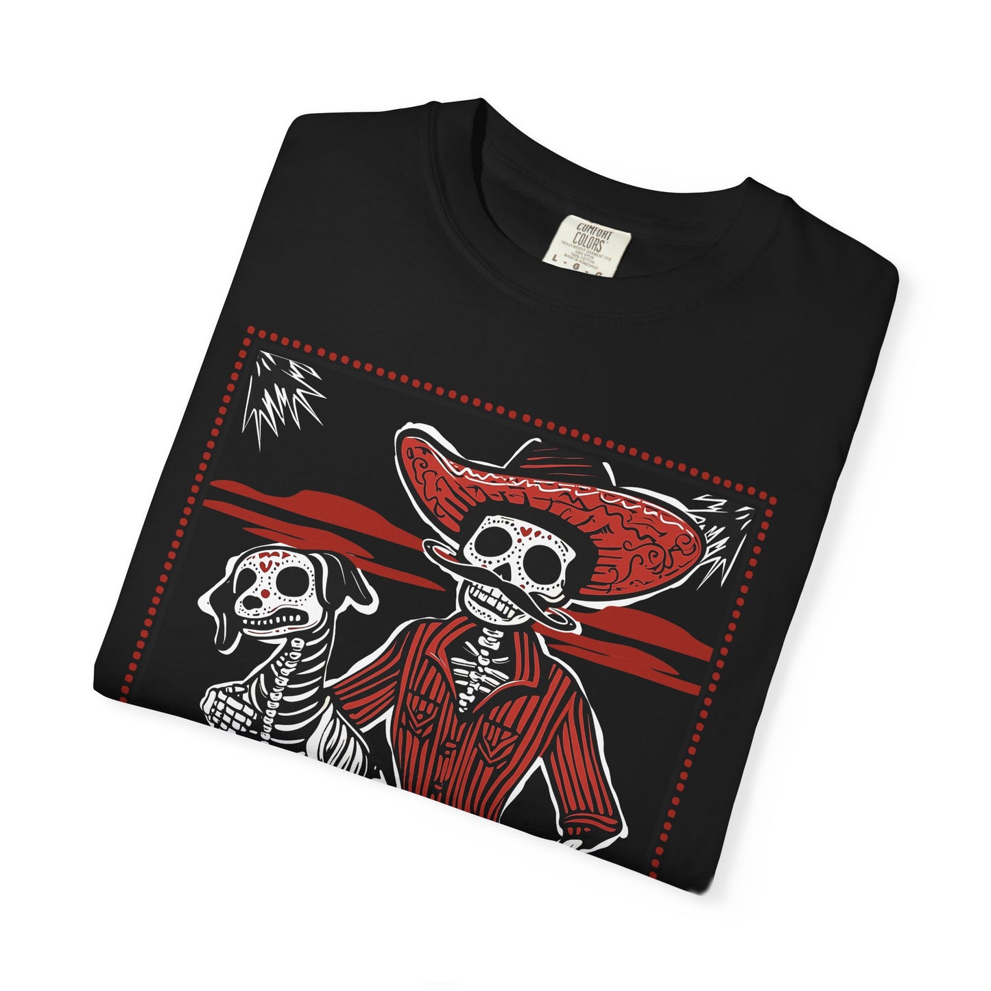 Dia De Los Muertos Skeleton Cowboy and Dog Unisex T-shirt