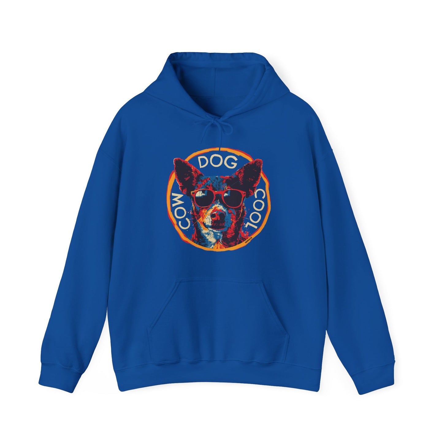 Cool Cowdog Hoodie — "COW • DOG • COOL" Pop-Art Heeler Sweatshirt