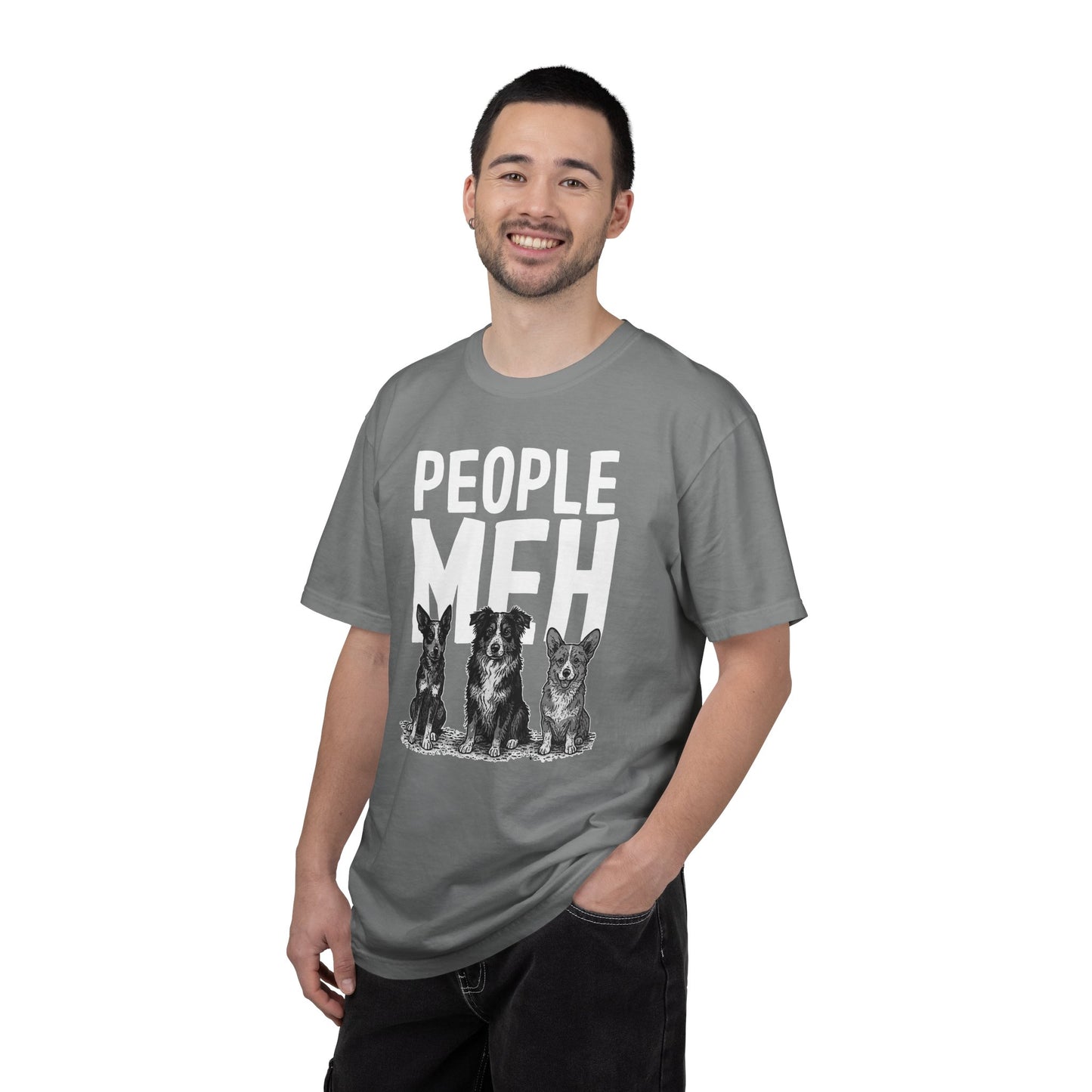 People? Meh T-shirt | Cowdog Illustration, Dog Lover Tee