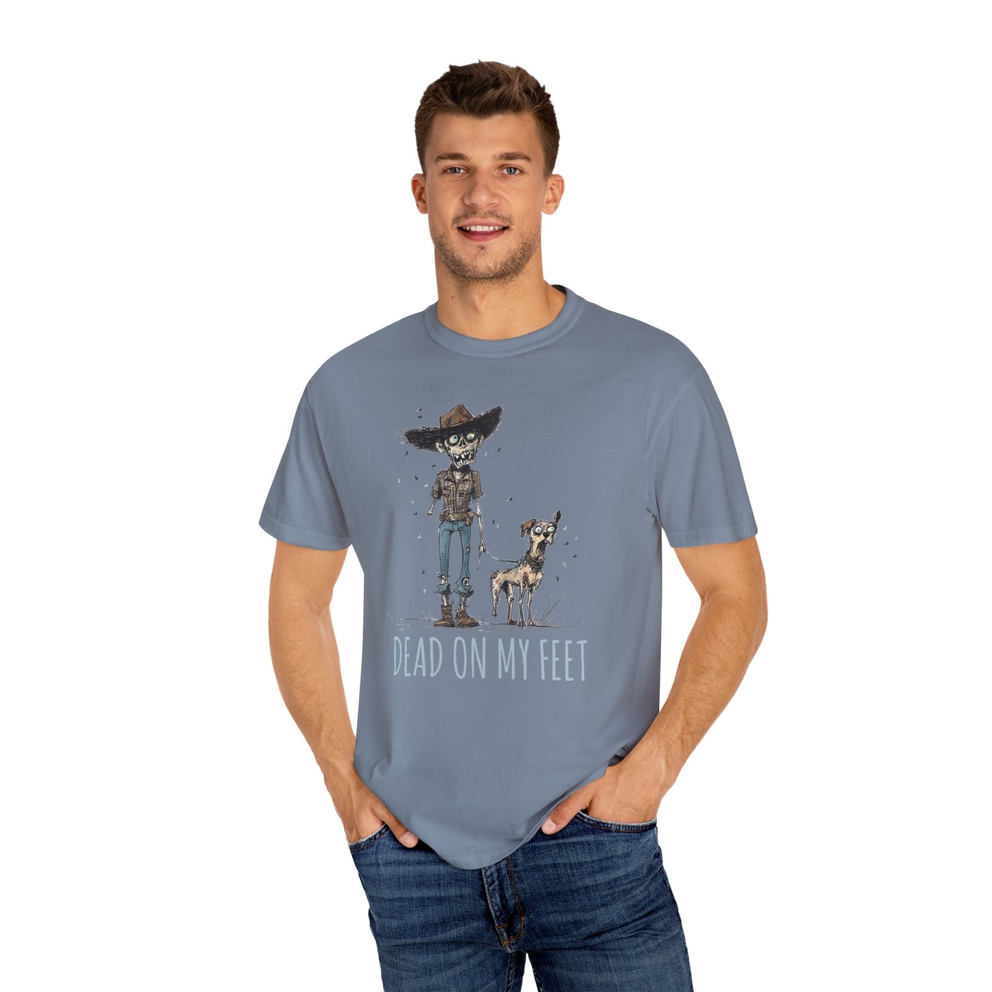Dead on My Feet – Zombie Cowboy & Cowdog Tee
