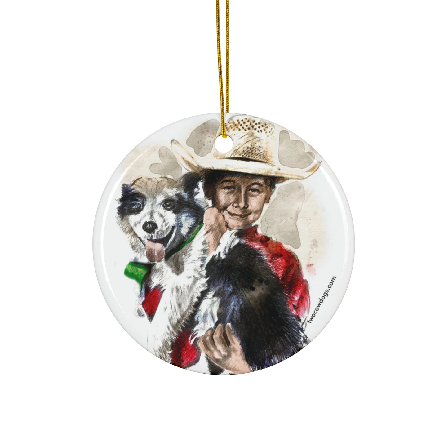 Little Cowboy, Ceramic  Christmas Ornament