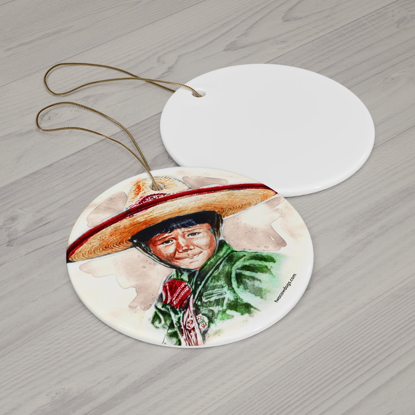 Little Charro, Ceramic  Christmas Ornament