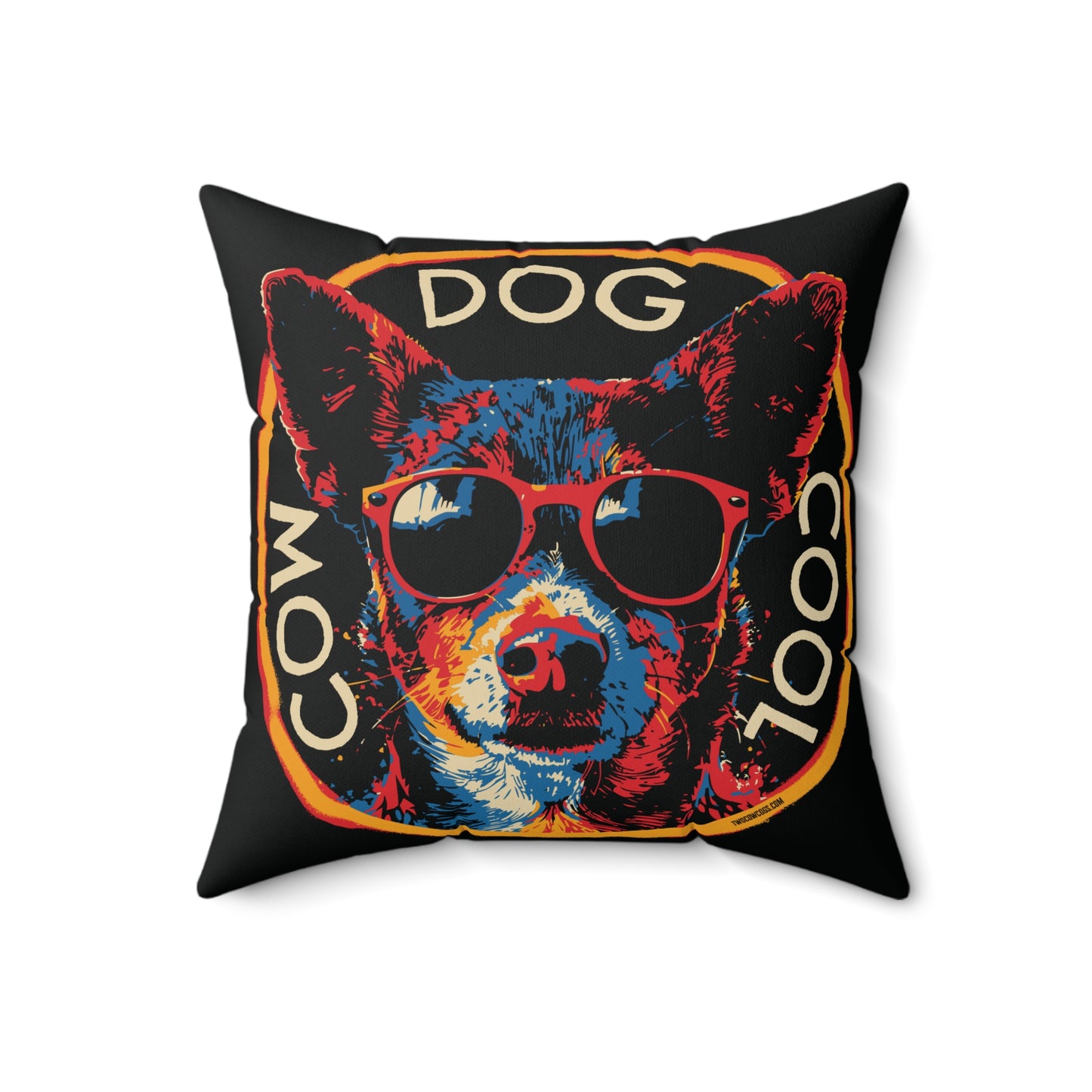 Square Pillow Cool Dog Design