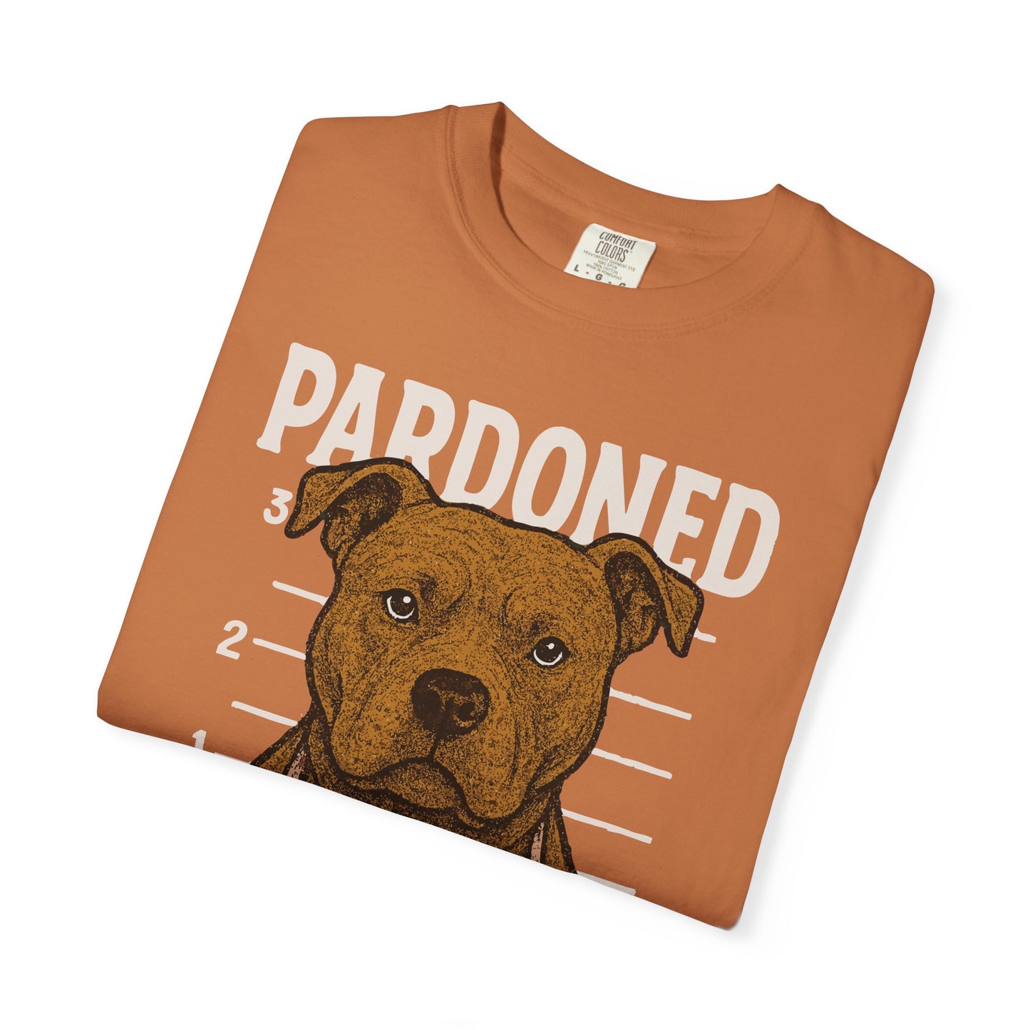 Pit Bull Mugshot TShirt - PARDONED OUT ON GOOD BEHAVIOR