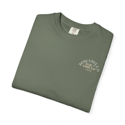 Dog-A-Dillo Armadillo Bar and Grillo T-Shirt, front and back
