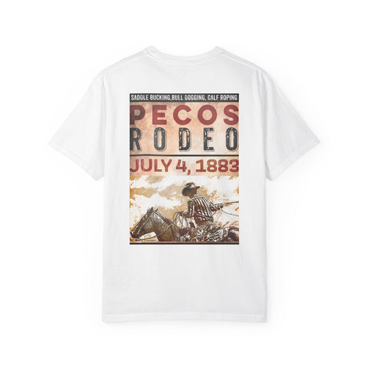 Vintage Pecos Rodeo 1883, front and back design