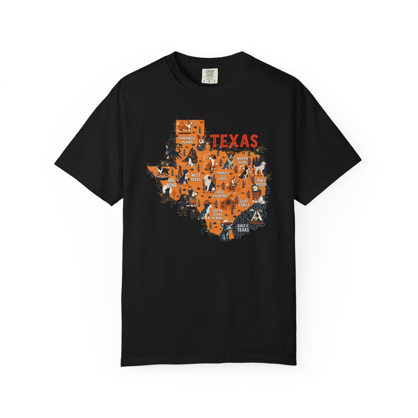 Texas Cowdog Country Map Tee