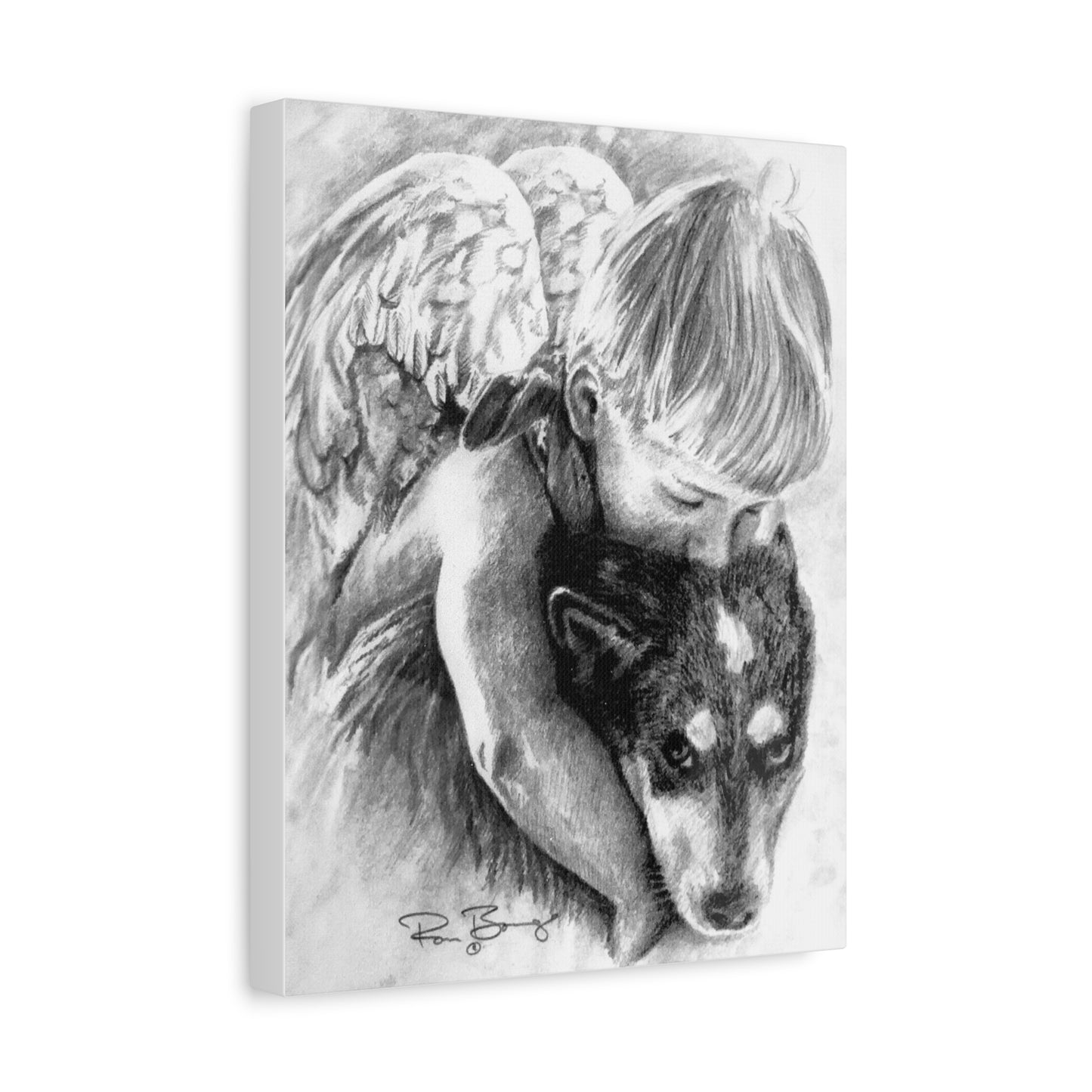 Little Angel and Heeler, Custom Stretched Canvas
