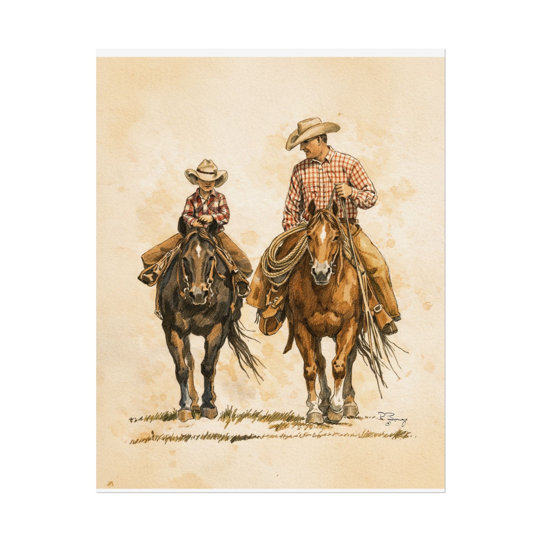 Father and Son Archival Print Poster