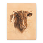 Longhorn Steer Matte Canvas Print — Stretched 1.25" Wall Art