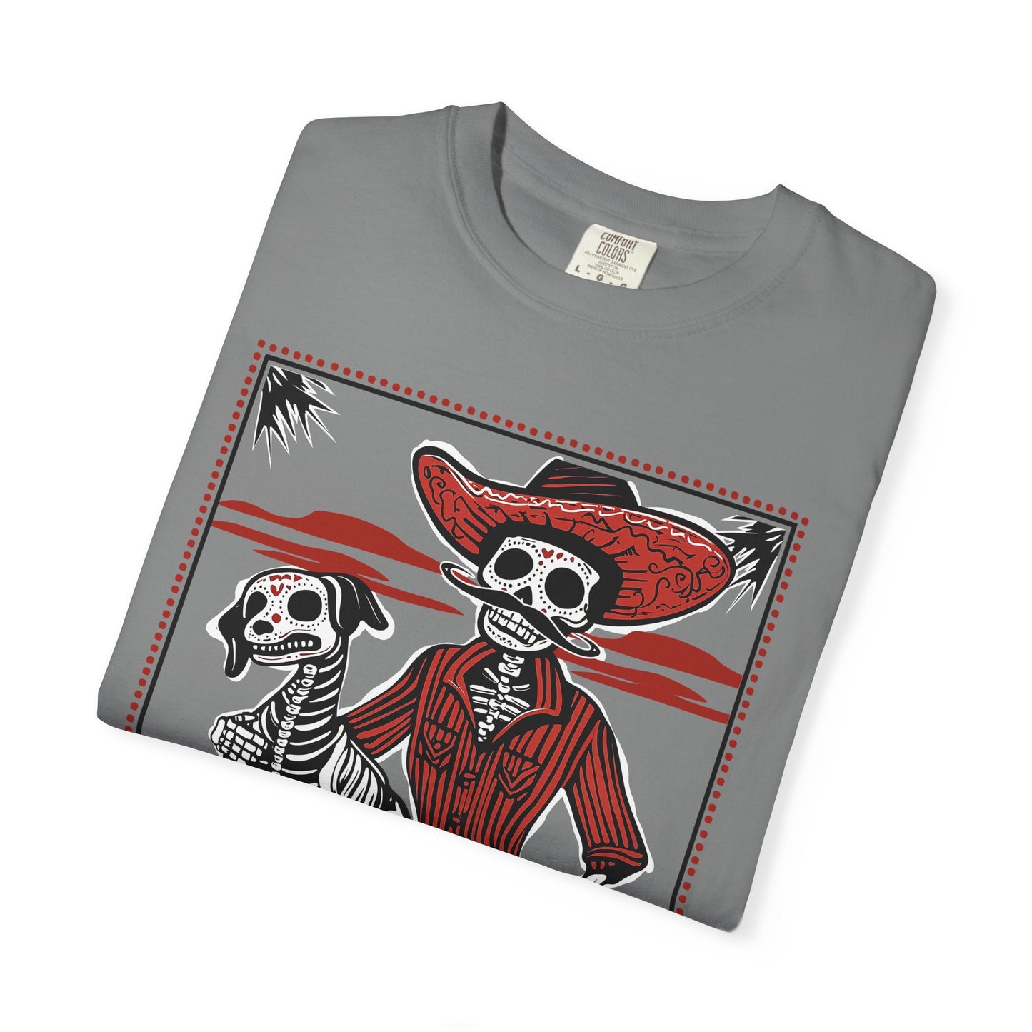 Dia De Los Muertos Skeleton Cowboy and Dog Unisex T-shirt