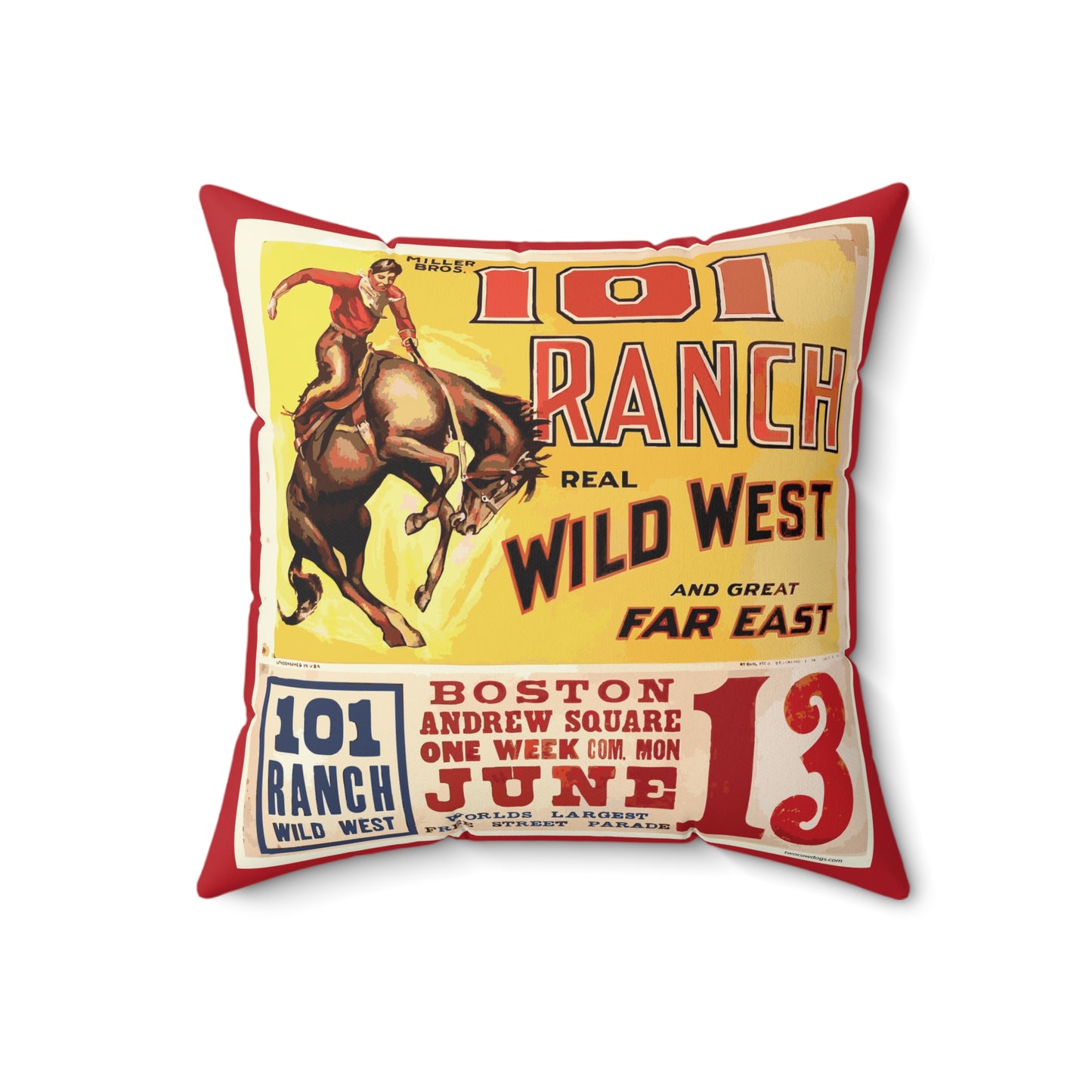 Square Pillow - Wild West Show, 101 Ranch