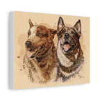 Two Heelers Print Matte Canvas Wall Art — Stretched 1.25"