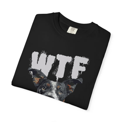 Cowdog Lover Tee with 'WTF, Where's The Food?' Funny Line