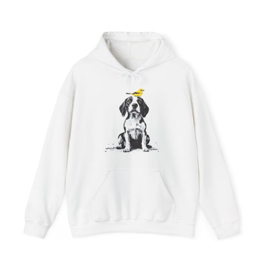 Beagle and Yellow Bird Soft Hoodie