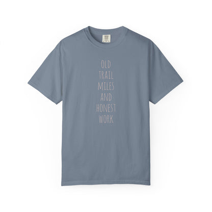 Old Trail Miles T-shirt, front and back design