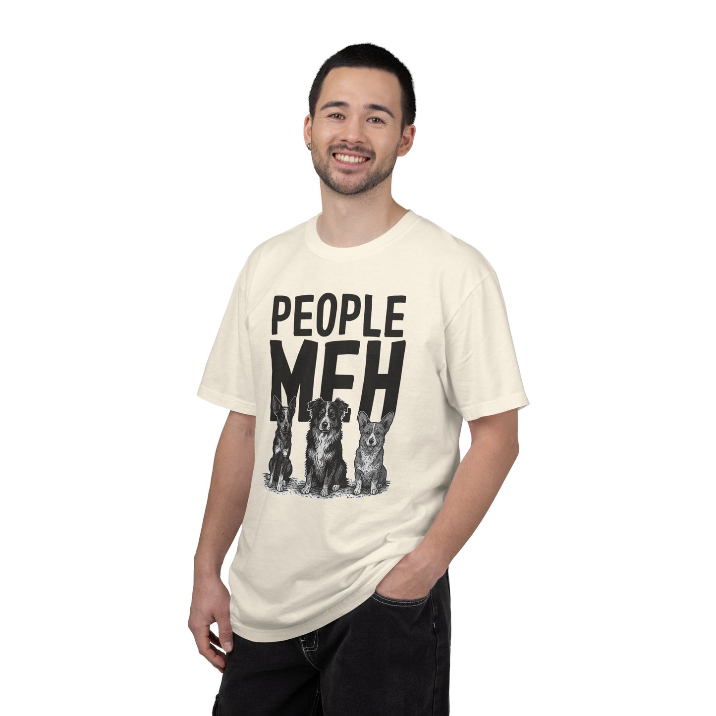 People? Meh T-shirt | Cowdog Illustration, Dog Lover Tee