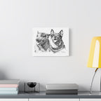 Two Cowdogs Stretched Canvas