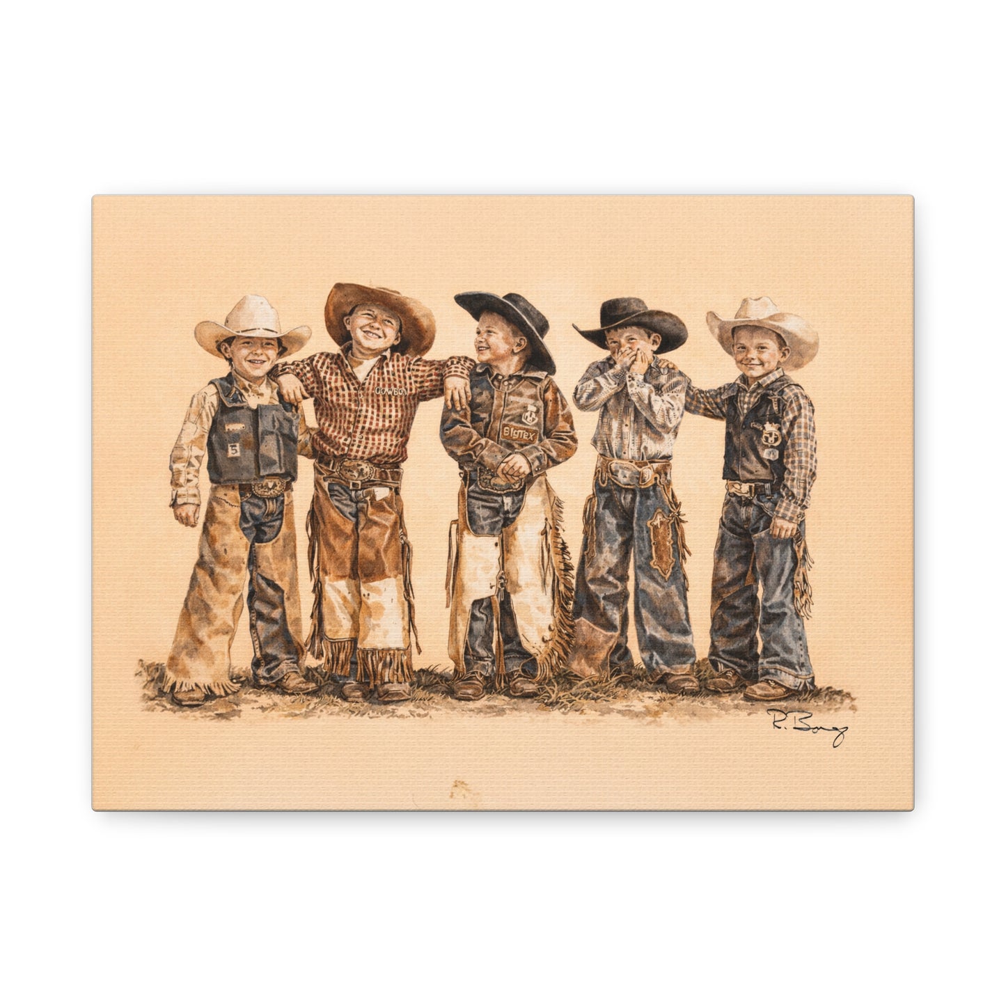 Mutton Busters Stretched Canvas Print