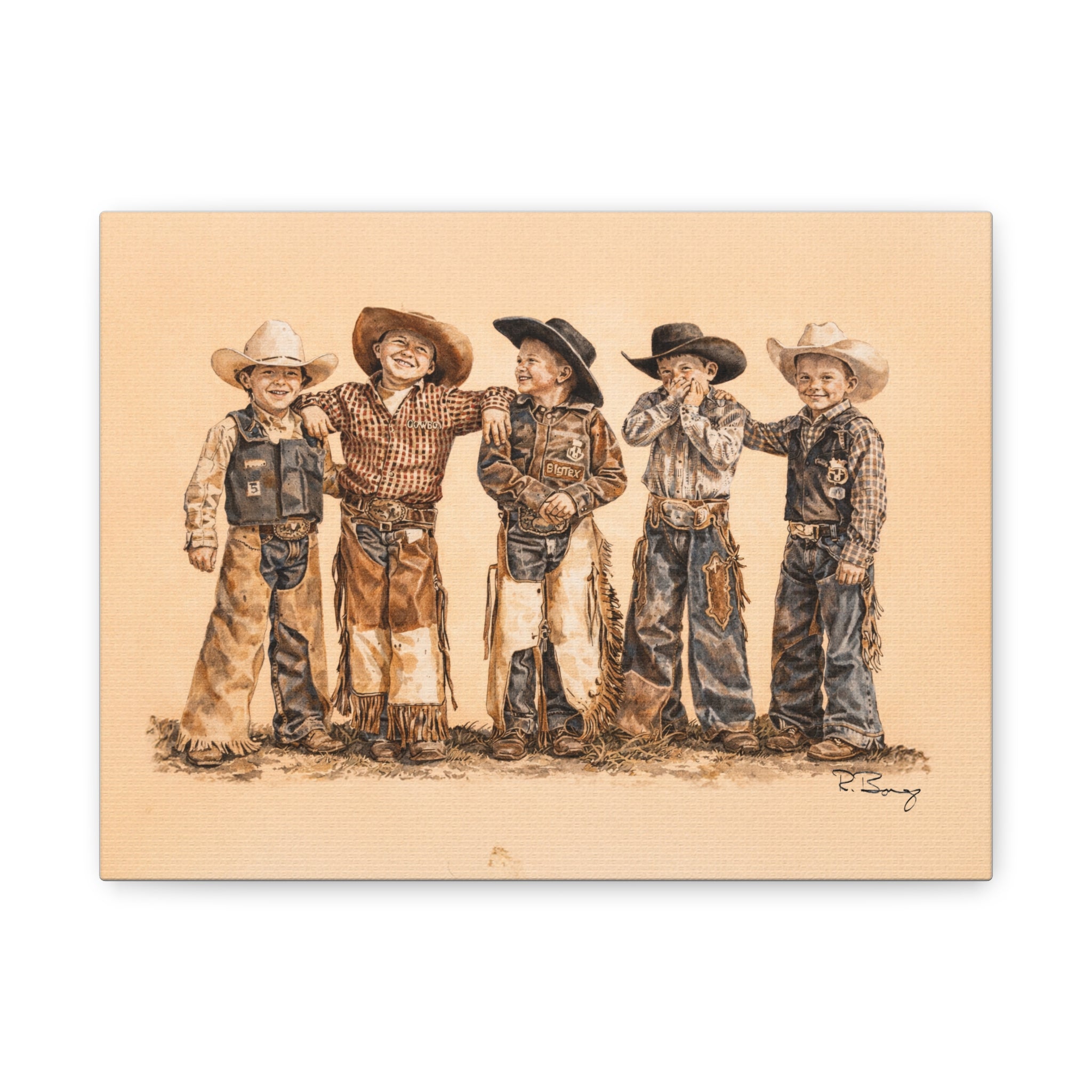 Mutton Busters Stretched Canvas Print