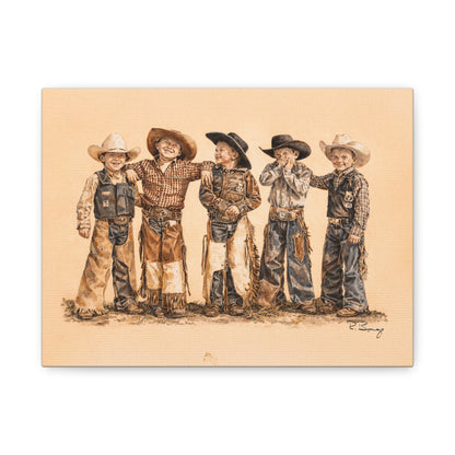 Mutton Busters Stretched Canvas Print