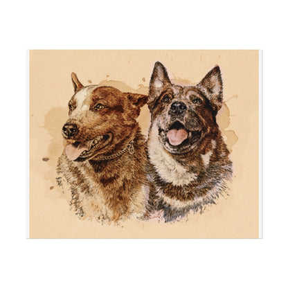 Red & Blue Heeler Cow Dog Print