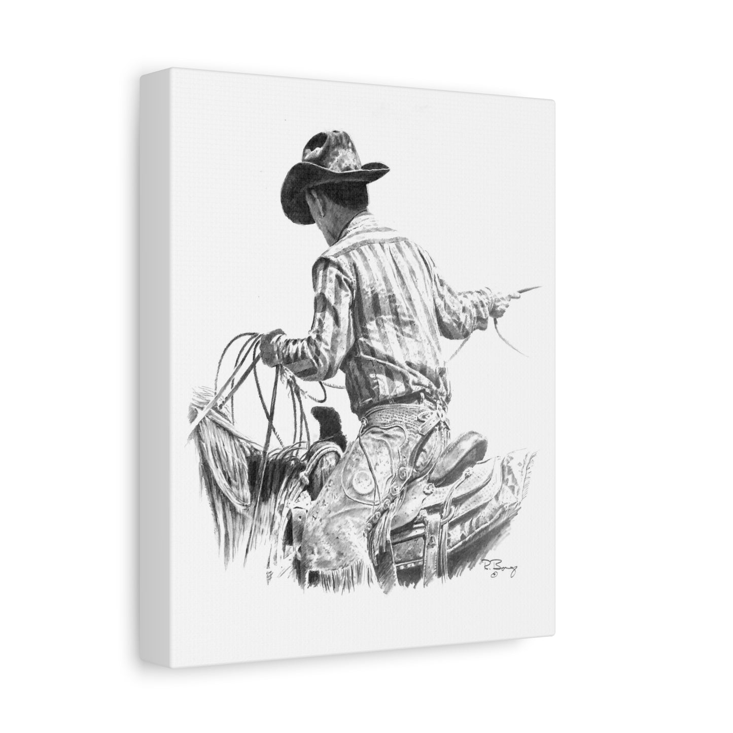 Ranch Roping, Custom Stretched Canvas