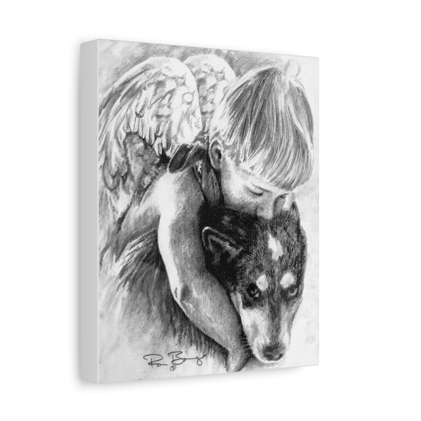 Little Angel and Heeler, Custom Stretched Canvas
