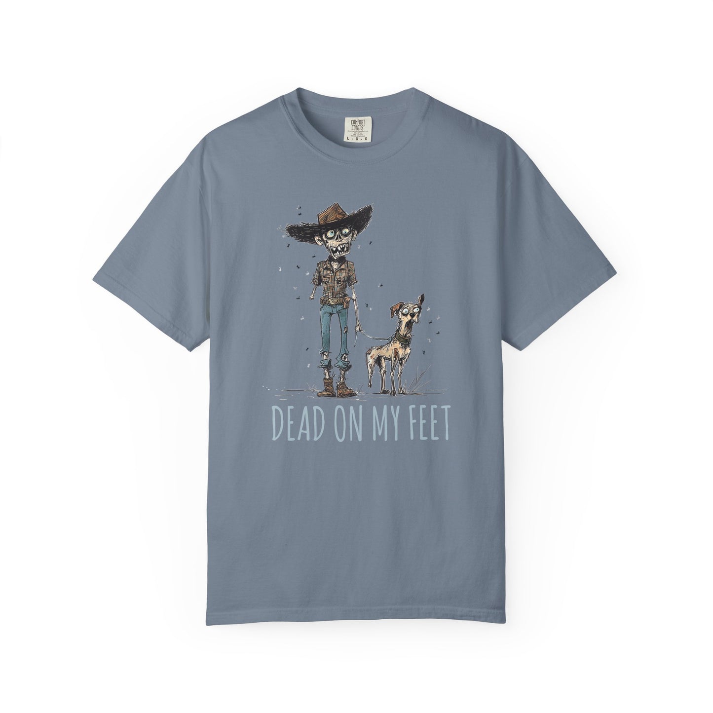 Dead on My Feet – Zombie Cowboy & Cowdog Tee