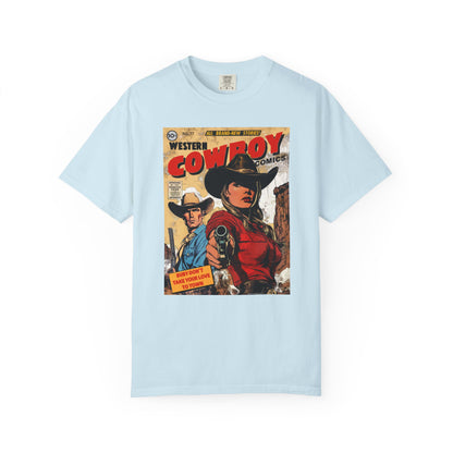 Western Comic Book T-Shirt - Ruby Don't Take Your Love to Town