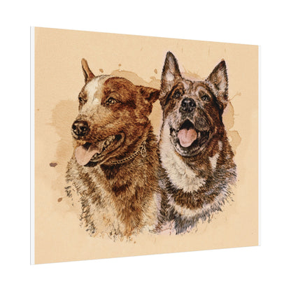 Red & Blue Heeler Cow Dog Print