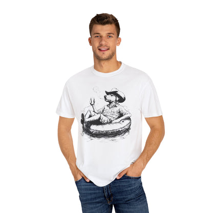 Rafting Dog Unisex T-Shirt, Lazy River Design