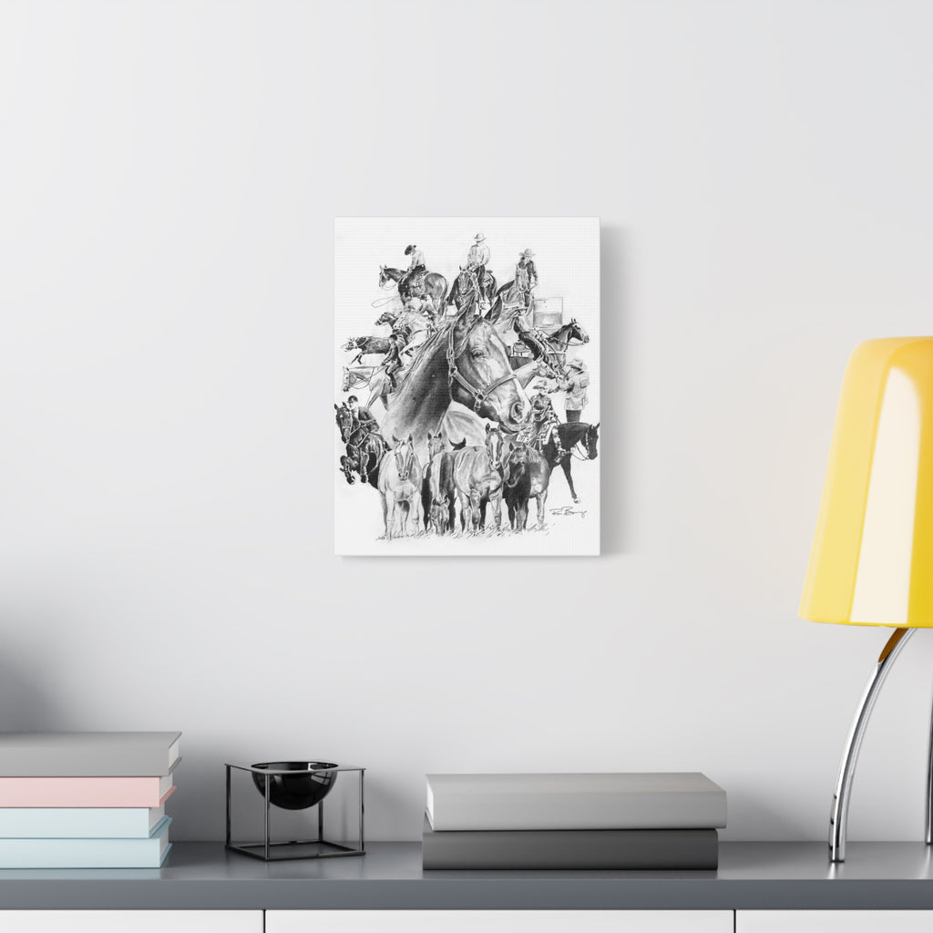 Quater Horse Collage, Custom Stretched Canvas