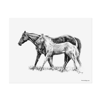 Mare and Foal Quarter Horse Matte