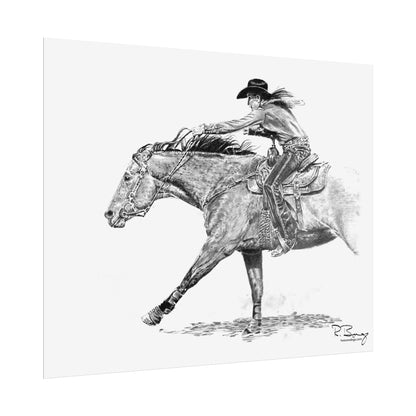 Sprinting Home Barrel Racer Custom Print