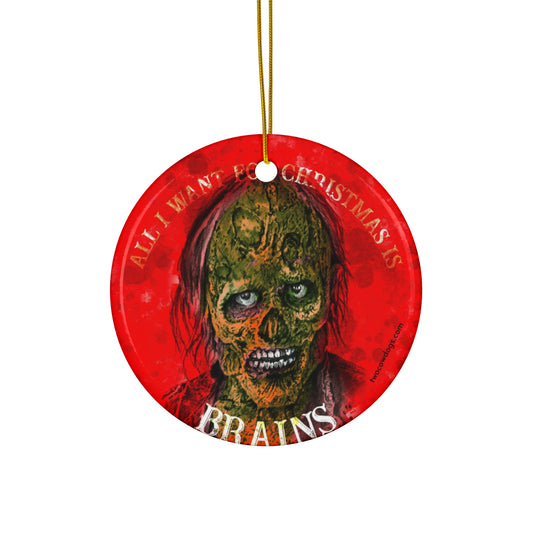 Zombie, Ceramic  Christmas Ornament