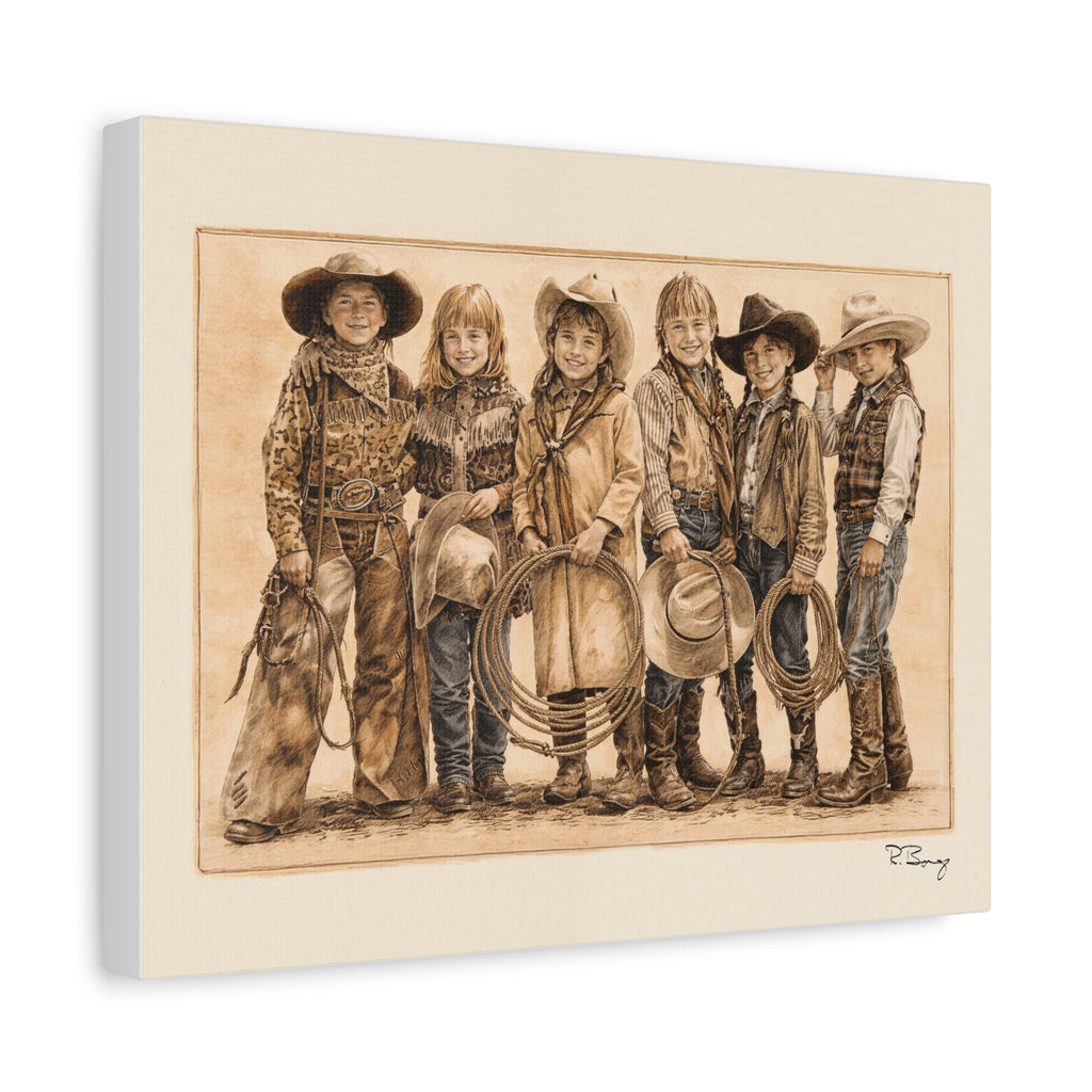 Cowgirls Stretched Canvas Print