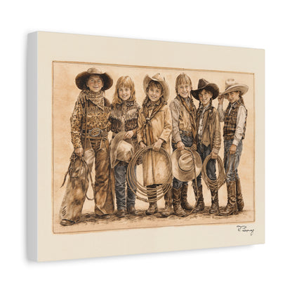 Cowgirls Stretched Canvas Print