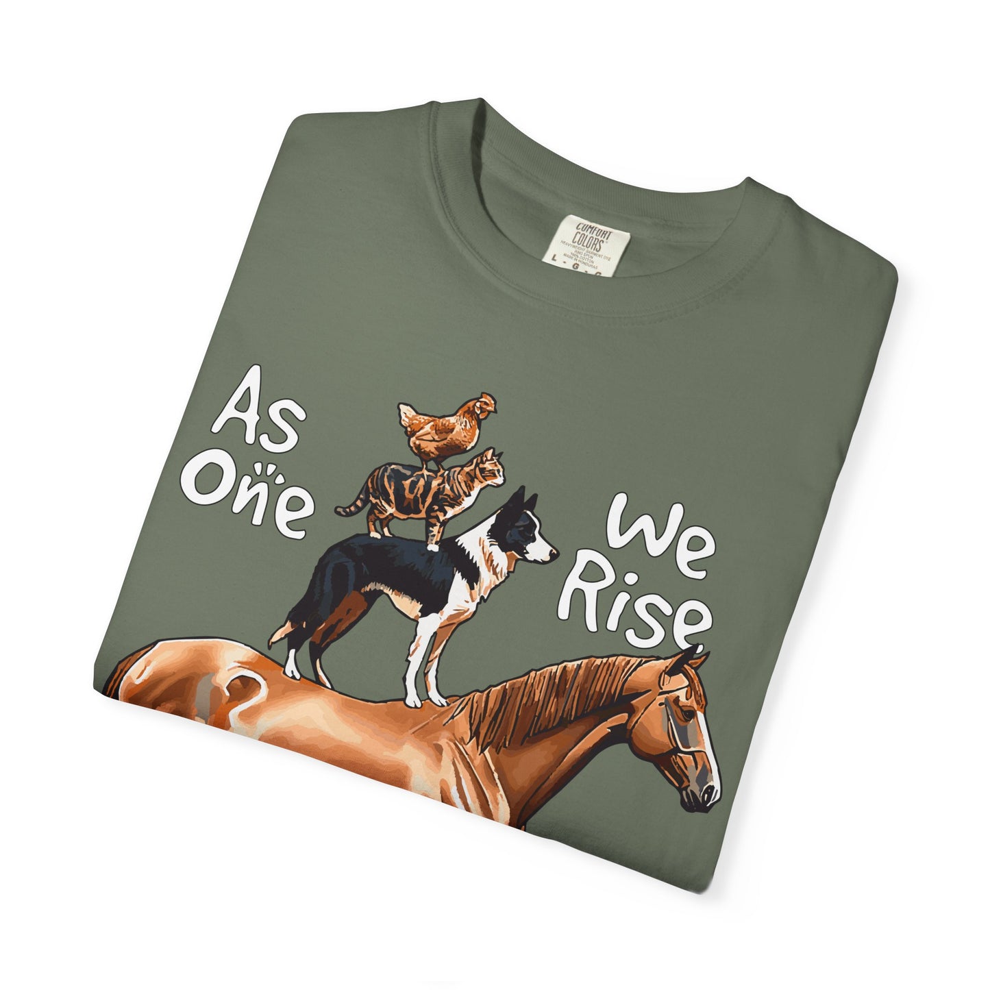 As One, We Rise, Stacked Animal Tee Shirt