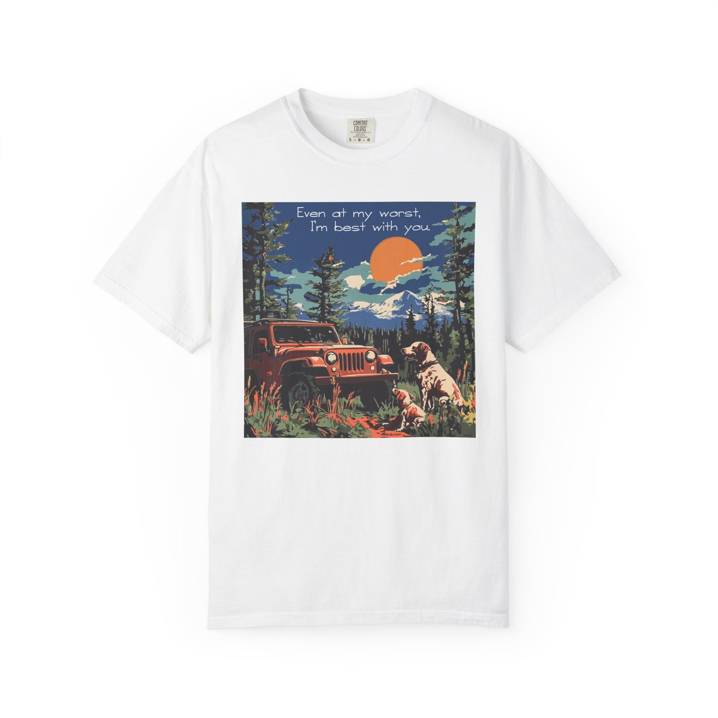 Best with You T-Shirt Dogs and Jeep