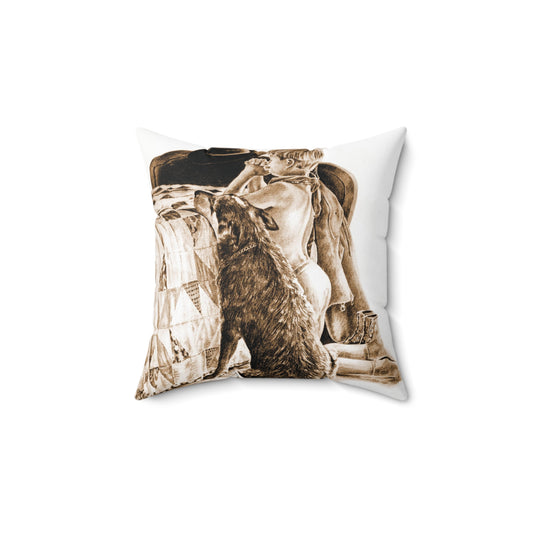 Prairie Praise Sepia Pillow with Psalm 150:6 Verse