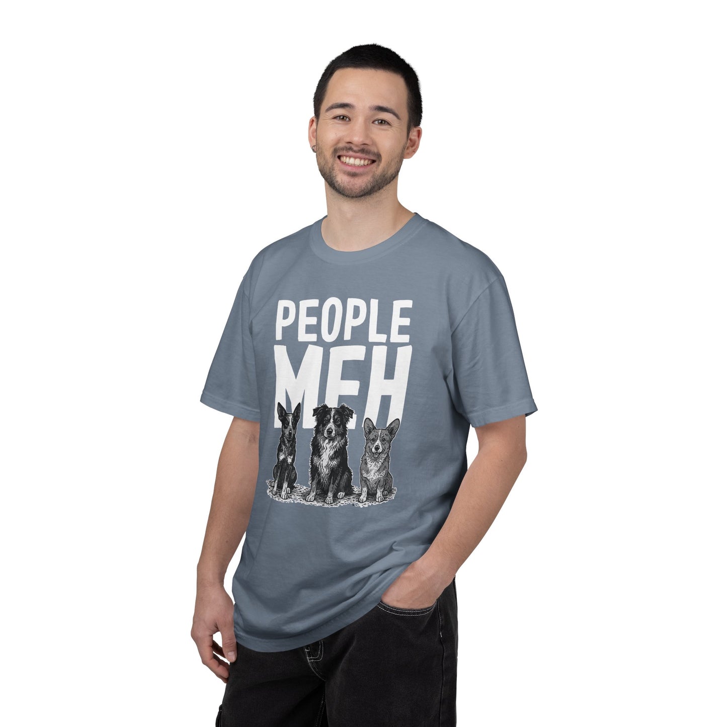People? Meh T-shirt | Cowdog Illustration, Dog Lover Tee